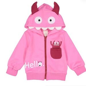 Doodle Pants Pink Monster 3D Hoodie - 5T